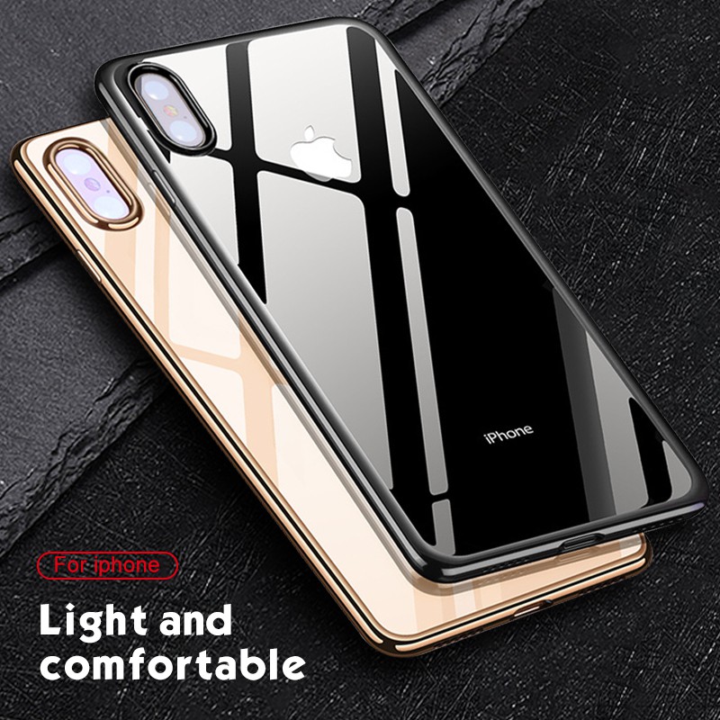 Clear Case For iPhone XR XS Max 6 6 Plus 7 8 Plus Plating Soft TPU ...