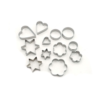 Cookie cutter set แม่พิมพ์คุกกี้ สแตนเลส 4 แบบ 12 ชิ้น S190034