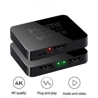 สวิตช์แยก HDMI 4k 60hz เข้า 1 ออก 2 สําหรับมอนิเตอร์คู่ Full HD 1080P 3D 1x2