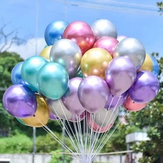 (1ใบ) ลูกโป่งสีโครเมียม 12 นิ้ว 5 นิ้ว เนื้อหนามาก 2.8 กรัม คุณภาพดี สีเยอะ สีโครม โครเมียม
