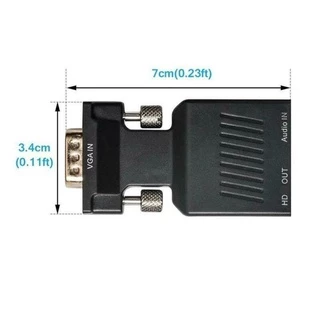 VGA Male TO HDTV Female Converter Adapter Dongle with 3.5mm Stereo Audio