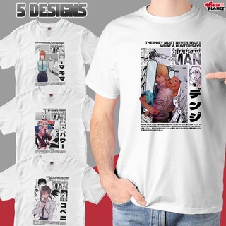 เสื้อยืด# Famous Chainsaw Man Anime Street Syle Graphic Print Collection Unisex for Men and Women