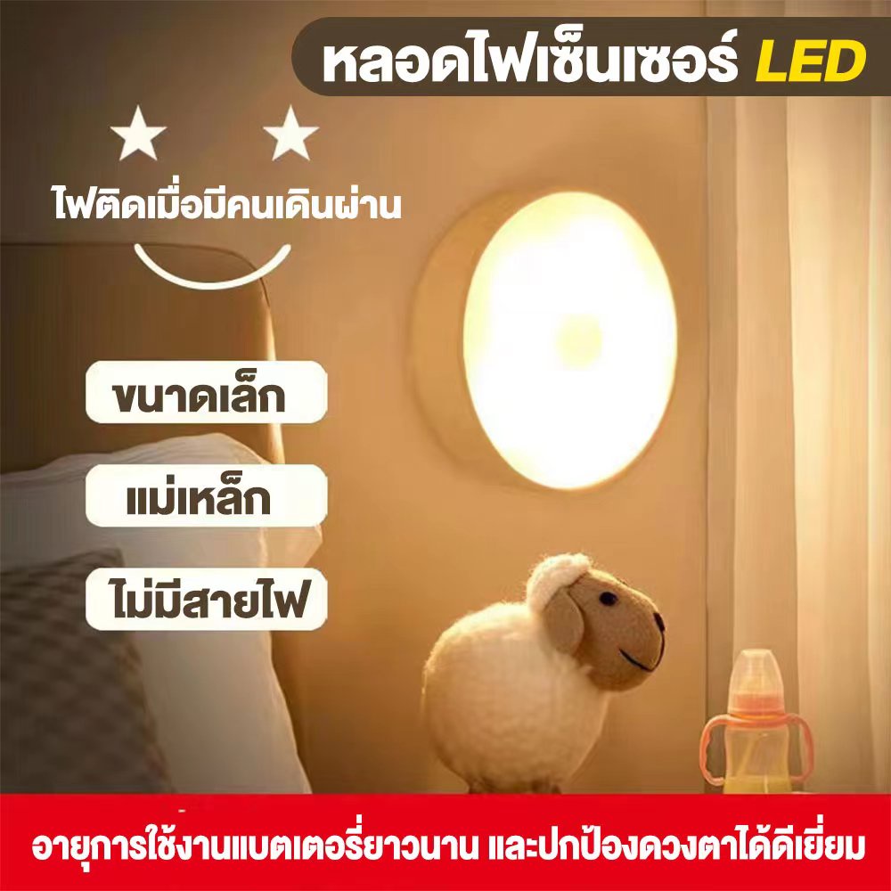 ไฟหัวเตียง 12LED ไฟเซนเซอร์อัตโนมัติ led โคมไฟหัวเตียง ไฟLED ไฟติดห้องนอน ชาร์จผ่านUSB ไฟติดผนังแบบไ
