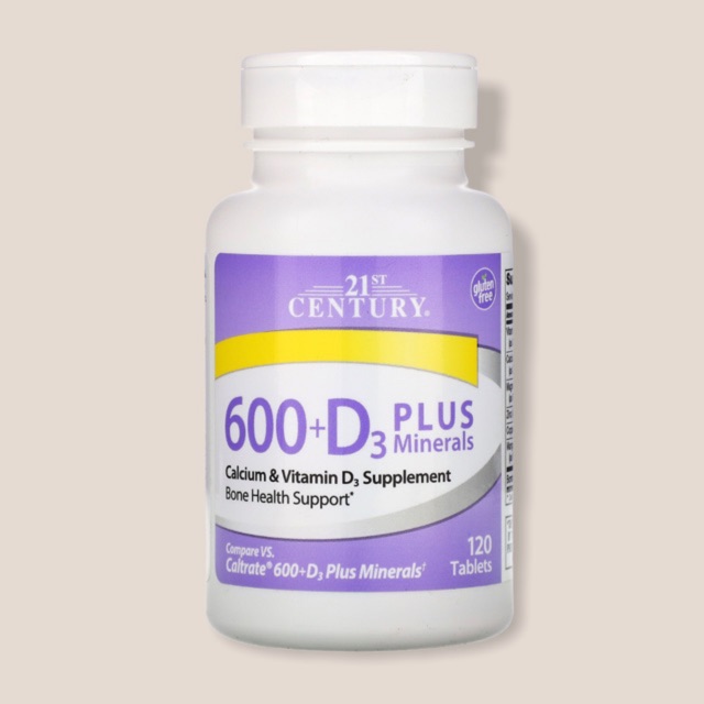 ✅พร้อมส่ง บำรุงกระดูก แคลเซียม + วิตามินดี⭐️ 21st Century, 600+D3 120 Tablets | Vitamin D , Calcium, Magnesium, Zinc, D3