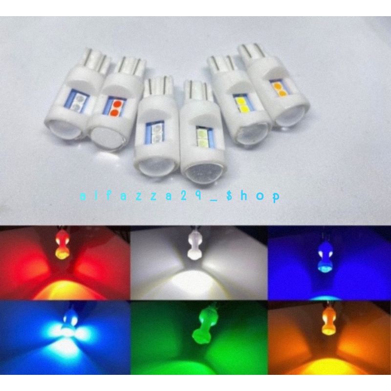 ไฟ LED T10 6 POINT CERAMIC NEON SEIN SENJA M0BIL MOTORCYCLE