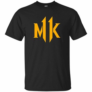 เสื้อยืด พิมพ์ลายโลโก้ Mortal Kombat 11 สีดํา สไตล์วินเทจ สําหรับผู้ชาย