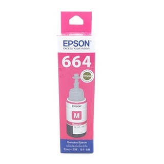 Epson 664 M น้ำหมึกเติมแบบขวด สีม่วงแดง ของแท้ 70 ml (T664300)