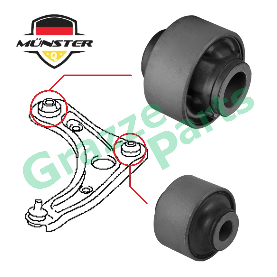 Münster แขนควบคุมส่วนล่างด้านหน้า Bush 54570-1HJ0A / 54560-1HJ0A สําหรับ Nissan Almera N17 N17L 1.5 