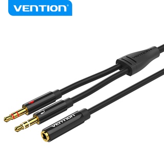 Vention สายสัญญาณเสียง 2 TRS 3.5 มม. ตัวผู้ เป็นตัวเมีย รองรับ Hi Fi เสียงชัด OMTP CITA