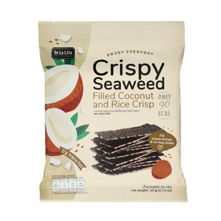 De La Lita Crispy Seaweed Filled Coconut 20g. เดอ ลา ลิตา สาหร่ายอบกรอบมะพร้าว 20 กรัม