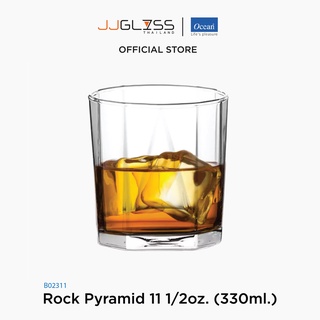 JJGLASS - (Ocean) B02311 Rock Pyramid - [1 กล่อง บรรจุ 6 ใบ] แก้วพีระมิด ดริ๊งเเวร์ ทัมเบอร์ โอเชี่ยนกลาส Pyramid Ocean Glass B02311 Drinkware Tumbler Pyramid 11 oz. ( 330 ml.)