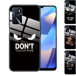 OPPO A16 A5 2020 A9 A53 A33 A53S A12 AX7 A31 A91 A52 A72 A92 A15S A15 OPPO A54 A74 5G A94 4G A92S Dont Touch My phone Tempered Glass Cover Anti-Scratch Phone Case