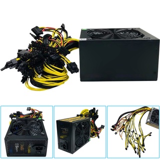 【ราคาถูก】SJMW Ready Stock 1800W Modular Mining Power Supply PSU for 8 GPU Eth Rig Ethereum Miner