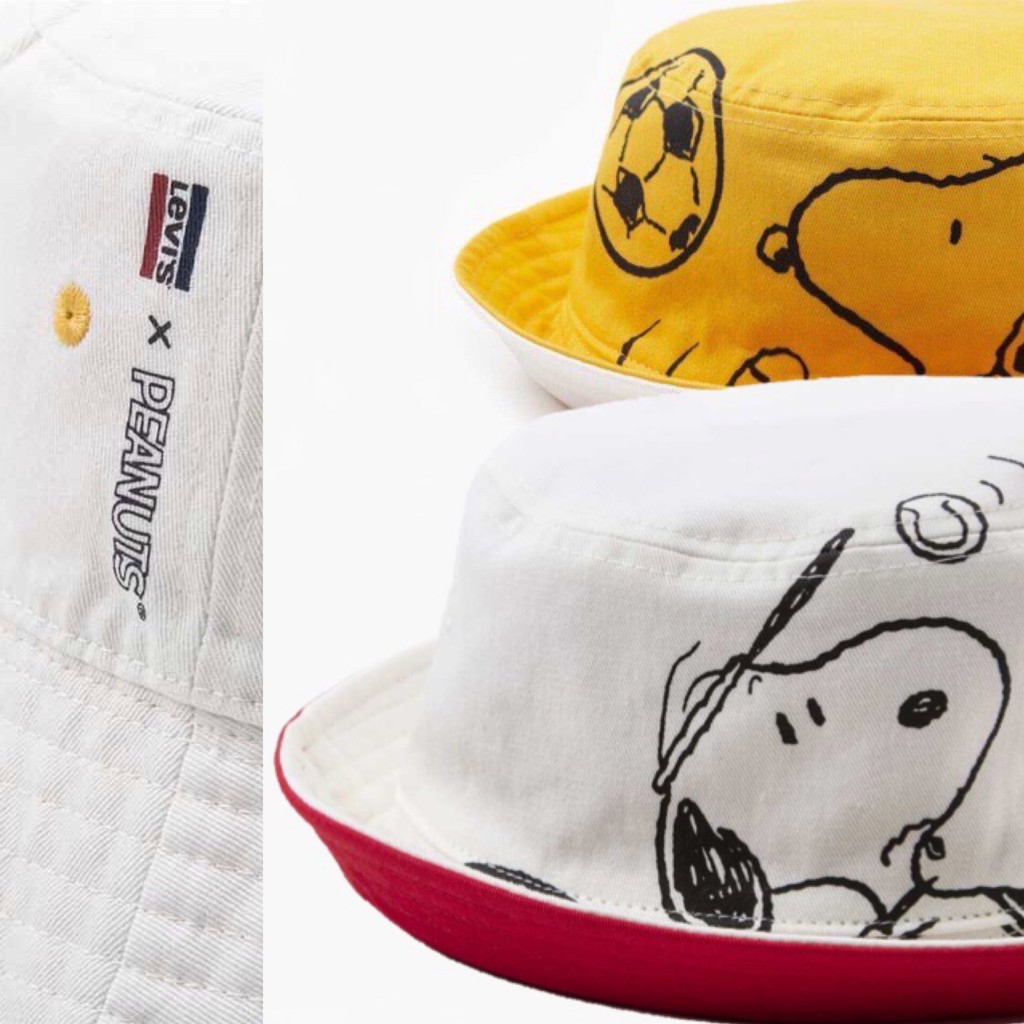 LEVI'S Peanuts Reversible Snoopy Sport Bucket Hat หมวกแบรนด์ หมวกบัคเก็ต  สนูปี้ หมวกใส่ได้2ด้าน | Shopee Thailand
