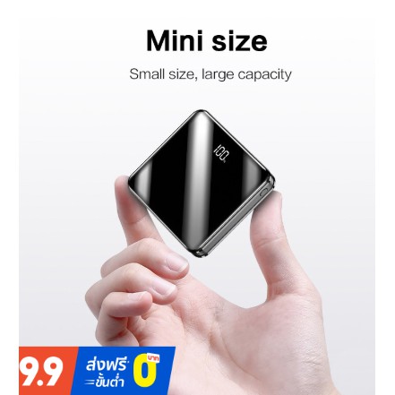 Ready Stock20000mAh Portable Mini Power Bank Mirror Screen LED Display Powerbank External Battery Pa
