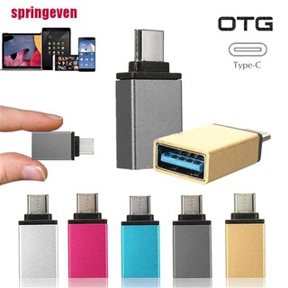 [springeven] อะแดปเตอร์ซิงค์ข้อมูล USB Type C ตัวผู้ เป็น USB 3.0 ตัวเมีย OTG สําหรับโทรศัพท์มือถือ 1 ชิ้น