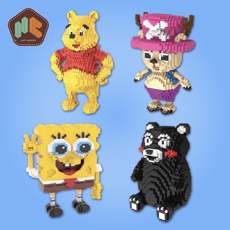 ตัวต่อนาโน SpongeBob +หมีดำ+หมีพุ ตัวต่อนาโน SpongeBob +หมีดำ+หมีพุ
