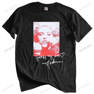 เสื้อยืดผ้าฝ้ายพรีเมี่ยม เสื้อยืดผ้าฝ้าย พิมพ์ลาย Madonna Signature คุณภาพสูง สีดํา สําหรับผู้ชาย