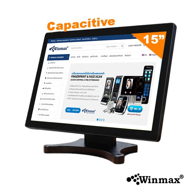 จอทัชสกรีนคอมพิวเตอร์ จอสัมผัสแบบ Capacitive 15 นิ้ว