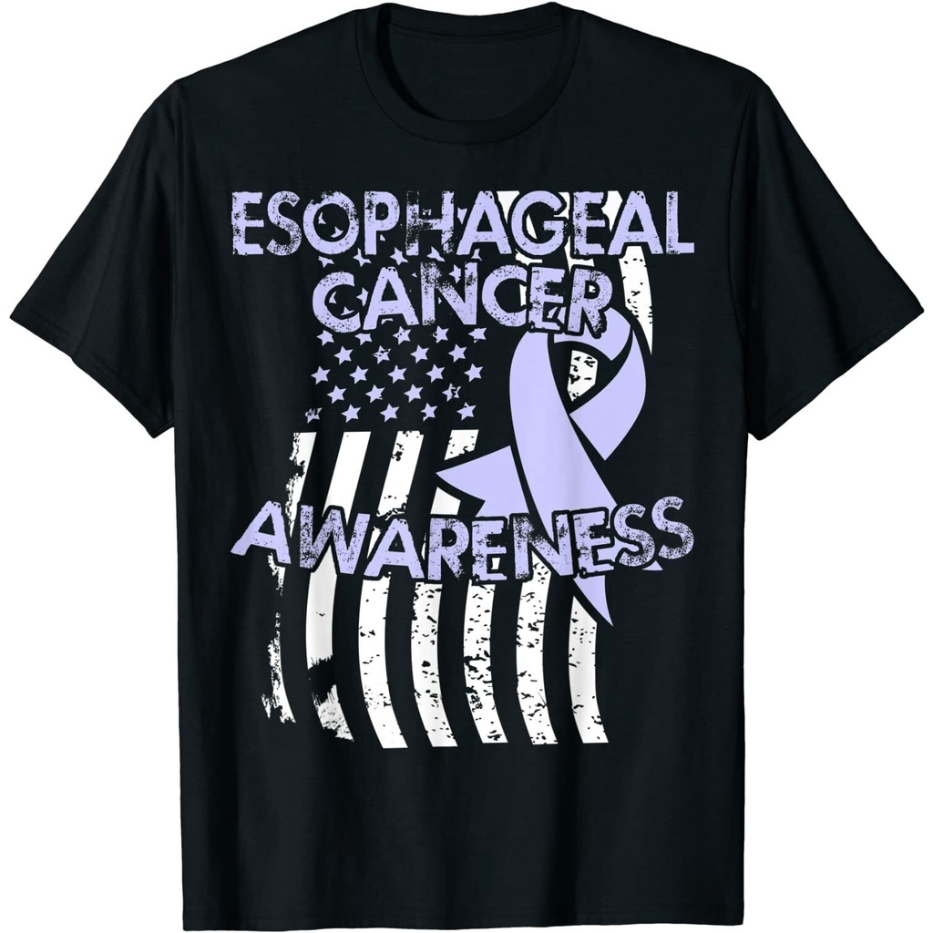 Graphics Tee พิมพ์รูปแบบตลก Esophageal Cancer Awareness Tee Flag