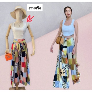 ชุดเซต2ชิ้น เสื้อกล้าม ผ้าร่อง+กางเกง ขาตรงยาว