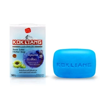Kokliang ก๊กเลี้ยง แพ็ก 4 สบู่สมุนไพร สูตรสโนว์โลตัส บัวหิมะ x 4 แถมฟรี สบู่สมุนไพร สูตรดั้งเดิม 90 กรัม