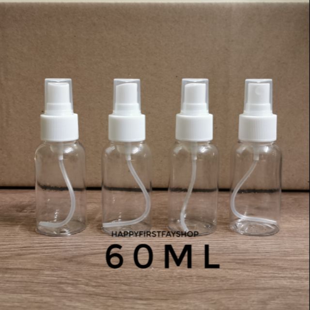 ขวดสเปรย์ ฉีด​แพค4ใบ ขวดเปล่าพร้อม​หัว​ ขนาด60มล. หัวขาว มีของตามสต๊อกพร้อมส่ง