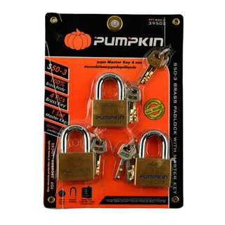 กุญแจแขวนมาสเตอร์คีย์ คอสั้น 50 มม.(3 ตัว) พัมคินHanging Padlock, Master Key, Short Neck 50 mm. (3 pcs.) Pumpkin