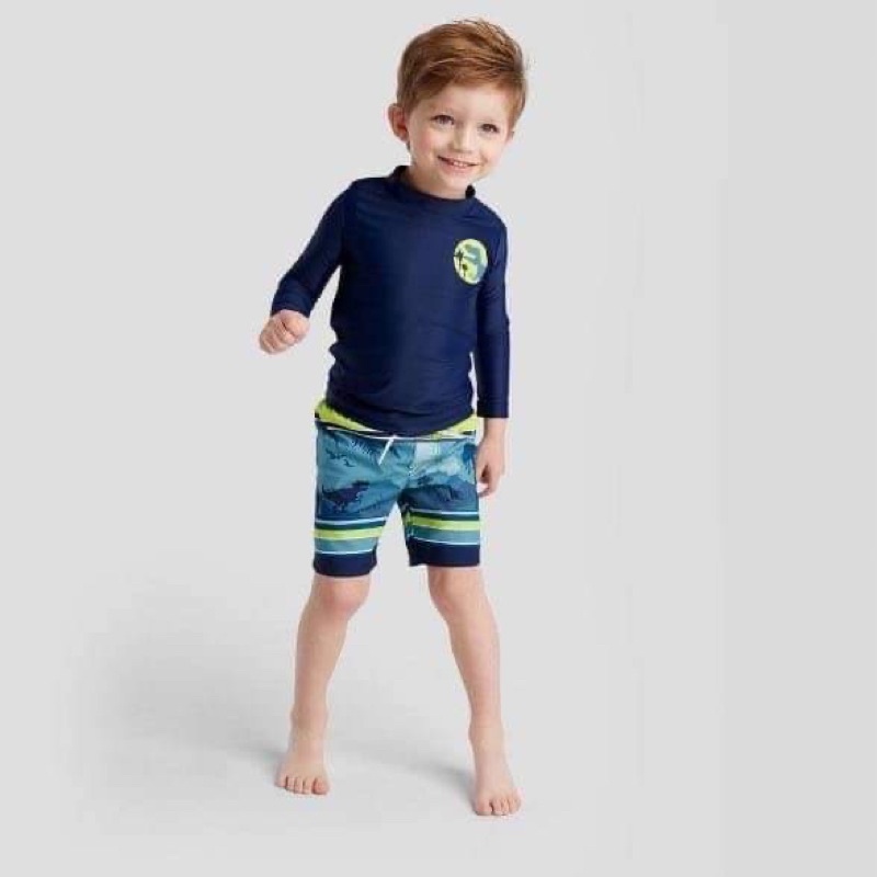 ชุดว่ายน้ำเด็กผู้ชาย เสื้อ+กางเกง กัน UV  พร้อมจัดส่งในไทย