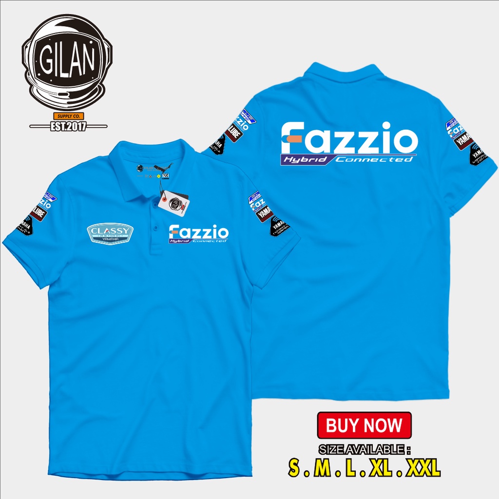 เสื้อโปโล Sakazuki YAMAHA FAZZIO HYBRID CONNETED 2022 เสื้อโปโลรถจักรยานยนต์