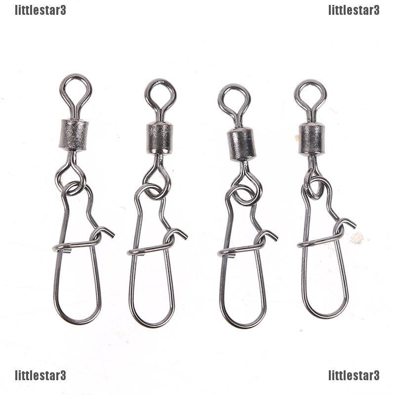 200pcs/lot Fishing Snap Swivels Solid Ring Hook Lure Connector Fishing Tackle