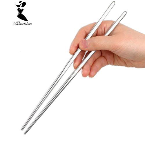 ♔P&M♚ 1 Pair Non-slip Stainless Steel Chopsticks Environmental Chopstick Tableware