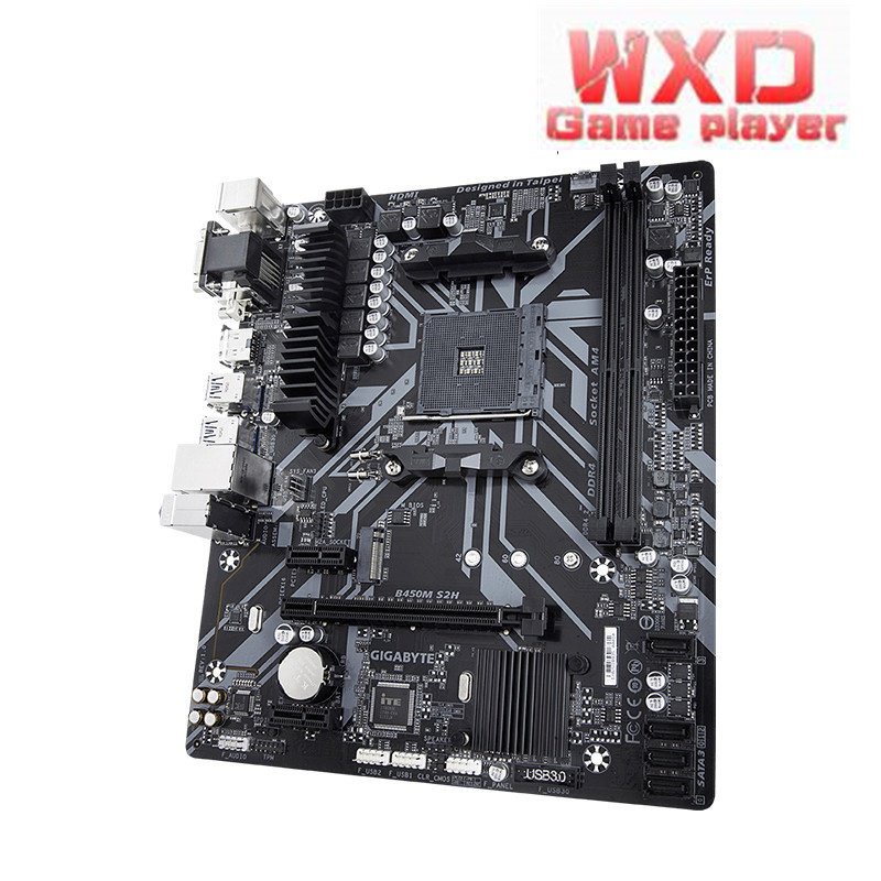 Gigabyte เมนบอร์ด GA b450m S2H (Rev. 1 x micro ATX AMD B450 2-ddr4 USB 3.1 Gen1 VGA DVI-D 32g m 2 ช่องคู่ AM4 etfj SJOV #3
