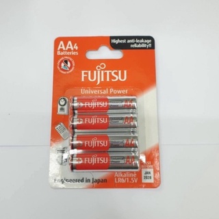 ถ่าน alkaline Fujitsu ขนาดAA แพค4ก้อน ของแท้