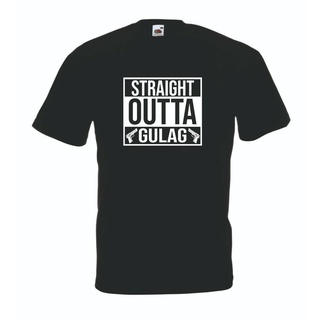 เสื้อยืด ลาย STRAIGHT OUTTA GULAG Warzone สุดฮา สําหรับผู้ชาย 139569S-5XL