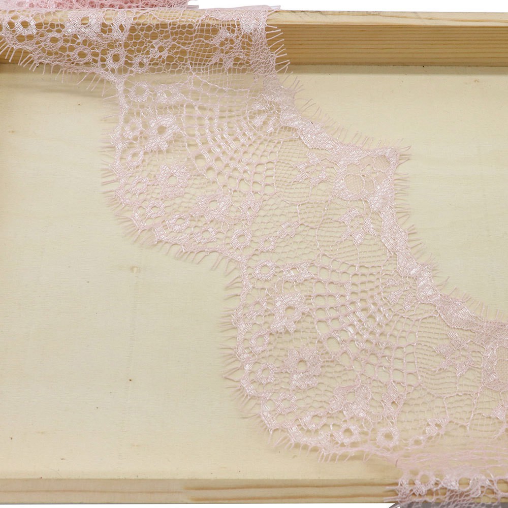 ผ้าลูกไม้ กว้าง 9.5 ซม. ยาว 3 เมตร พร้อมขอบขนตา สําหรับตกแต่งขอบชุดเดรส - รูปที่ 5