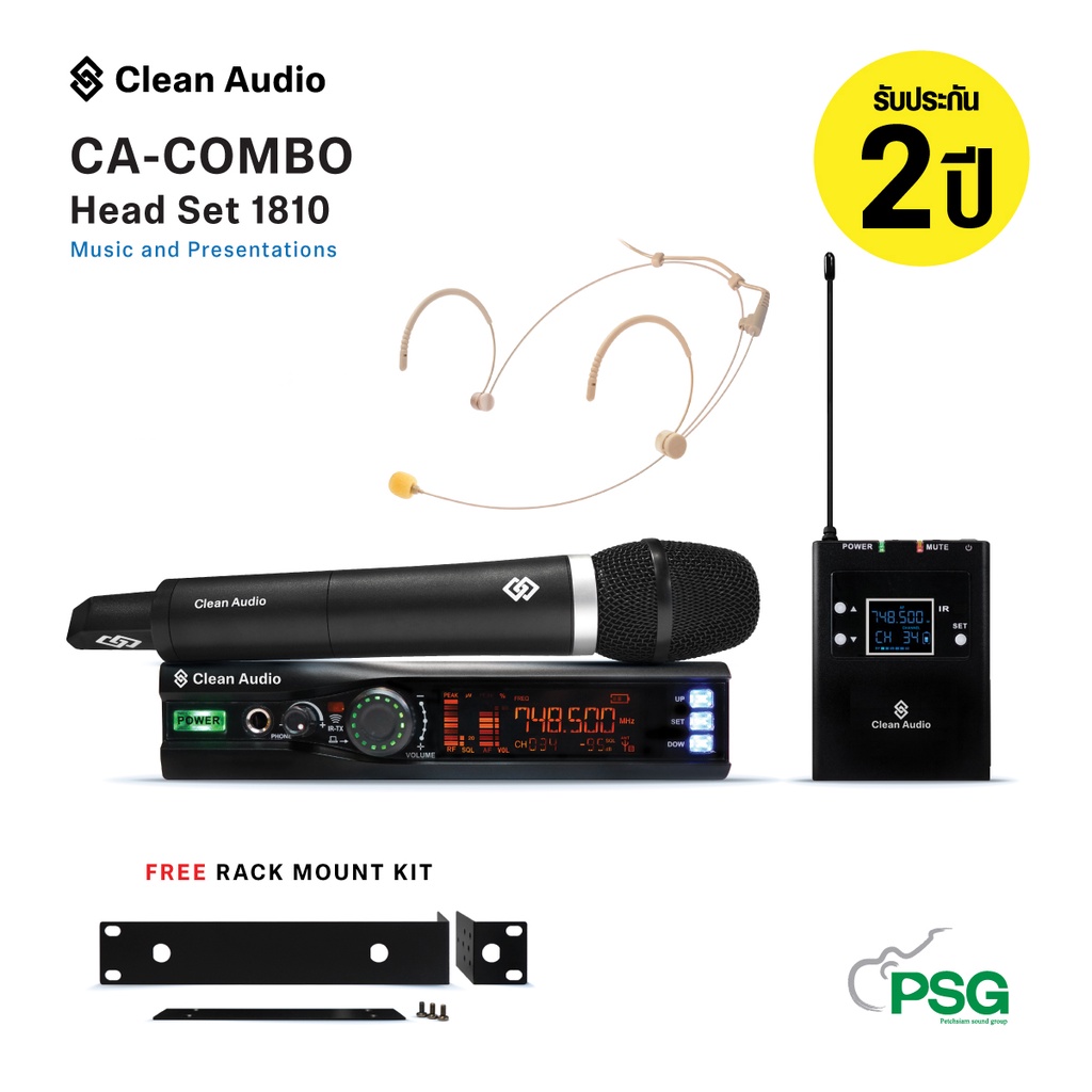 Clean Audio CA-COMBO-Head Set Microphone Wireless System