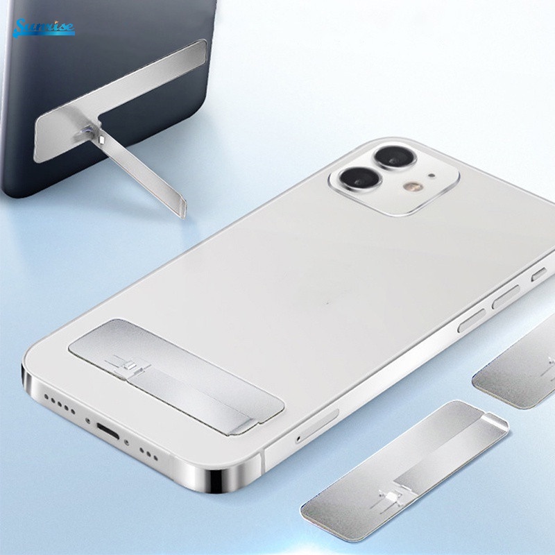 0.6 มม. สากล บางเฉียบ มองไม่เห็น โลหะ พับ ที่วางโทรศัพท์ ด้านหลัง ติดเดสก์ทอป รองรับ ปรับได้ สมาร์ทโฟน โต๊ะ ยึด