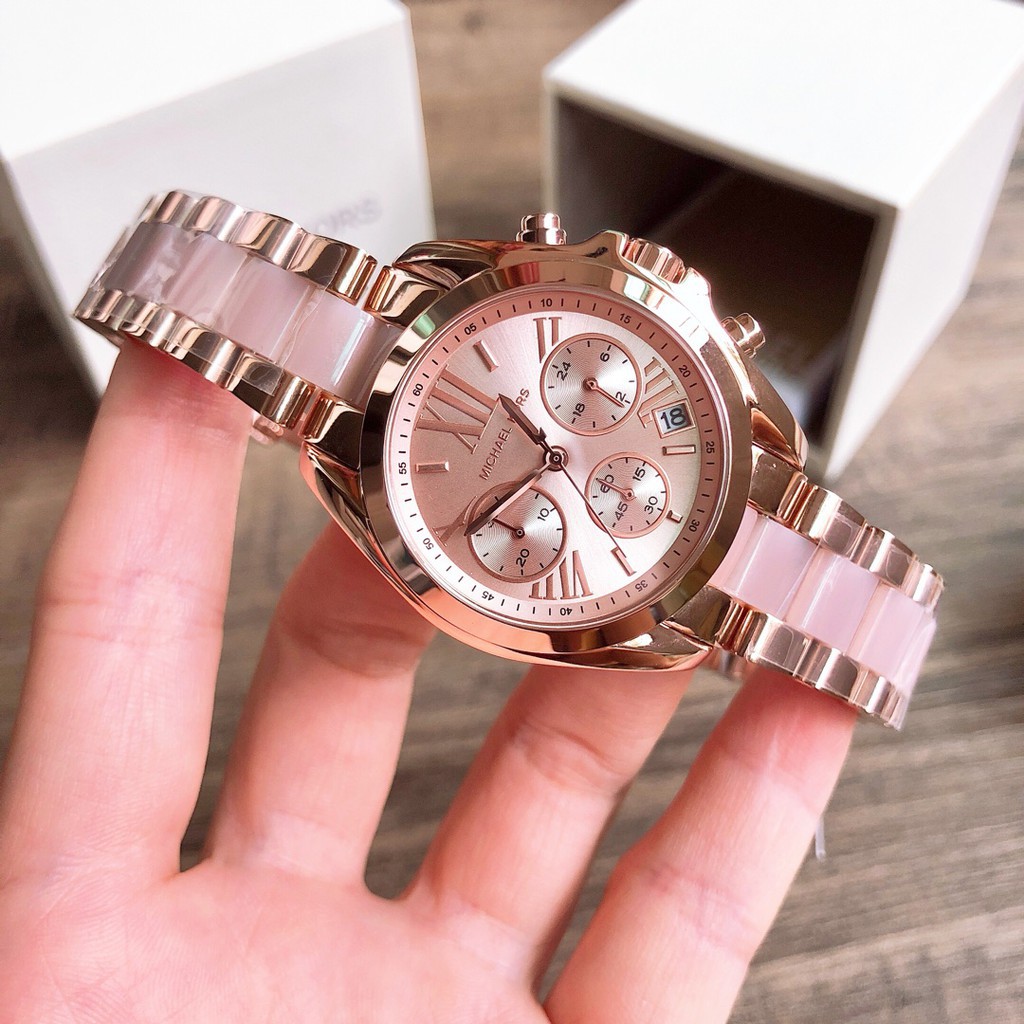 นาฬิกาไมเคิลคอร์ Michael kors Mk 6066 Bradshaw นาฬิกาข้อมือสายหนัง ...