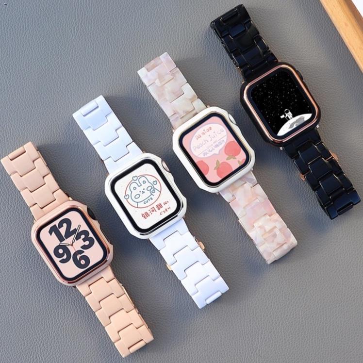 สาย Apple Watch + เคส Resin iwatch สายนาฬิกา Apple Watch series 7 6 5 4 3 2 1 Apple Watch SE Strap Wrist band size 41mm