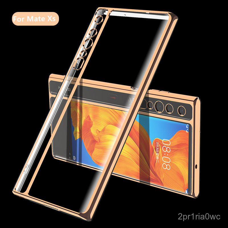 Folding Clear Soft TPU Case For Huawei Mate XS 5G Electroplated Frame Bumper Protective Cover For Hu