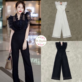พร้อมส่ง🛕 jumpsuit แขน และคอแต่งระบายลูกไม้ ฟู ๆ 🏣bt 07-1172