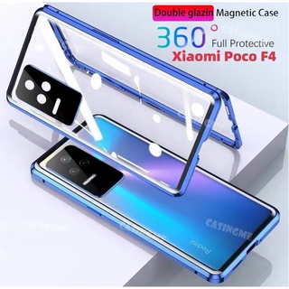 เคสโทรศัพท์มือถือ แบบฝาพับแม่เหล็ก ป้องกันกล้อง สองด้าน สําหรับ Xiaomi Poco F4 Pocophone X4 GT Pocof4 X3GT F3 X3 GT F4GT X4GT 4F