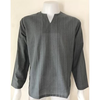 เสื้อผ้าฝ้าย ผ้าพื้นเมือง (TC สายรุ้ง) คอเจาะ แขนยาว