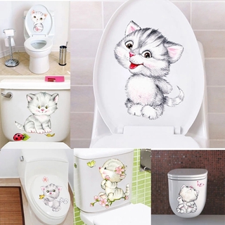 ( Very Cute Cats สติ๊กเกอร์สําหรับติดตกแต่งโถส้วมในห้องน้ํา ( มีสีสัน )