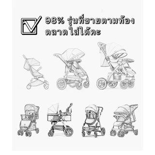 [สินค้าพร้อมส่ง]มุ้งรถเข็นเด็ก มุ้งกันยุงกันแมงต่างๆ ปลอดภัยปกป้องลูกน้อย สีขาว