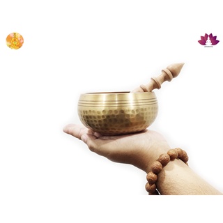 Singing Bowl ขันทิเบต ขนาด10.5-11ซม. ชามทำสมาธิ 1 ใบ ไม้ 1 ชิ้น หมอนรอง 1 ชิ้น