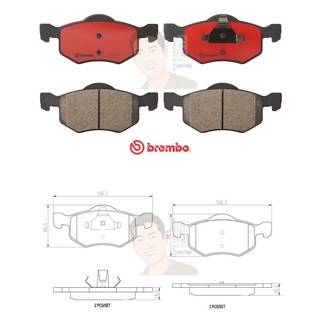 P24 056C ผ้าเบรก F (แท้ BREMBO รุ่น Ceramic) FORD เอสเคป Escape 2.0 2.3 3.0 V6 ปี2002-&gt;