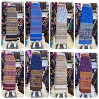 ผ้าถุงพิมพ์ลาย-สีขาว-ผ้าฝ้าย-เย็บสำเร็จ-มีเชือกมัด-