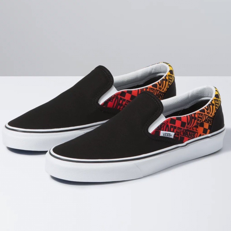 VANS SLIP ON LOGO FLAME BLACK TRUE WHITE SNEAKERS สินค้ามีประกันแท้ |  Shopee Thailand